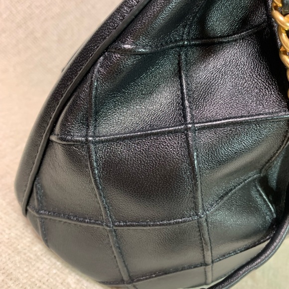 Tory Burch Soft Fleming Small Bucket Bag Black Quilted Leather Crossbody - Picture 14 of 16